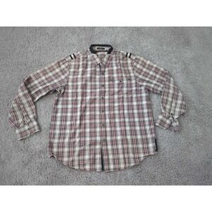 Sean John Shirt Mens XL Red Plaid Long Sleeve Button Front‎ Tailored Fit